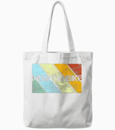 Mountainbike Retro Tote Bags - White