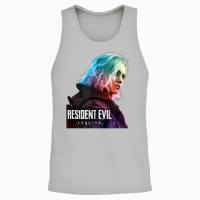 Resident Evil Requiem Gaming Design Unisex Tank Top - Ash