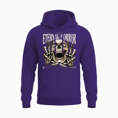 Eternal Horror Skull – Creepy Vintage Poster Art Unisex Hoodie - Purple