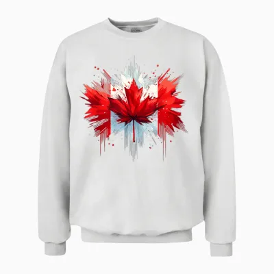 Canada Flag Canadian Canadians T-Shirt, Black Unisex Sweatshirt - White