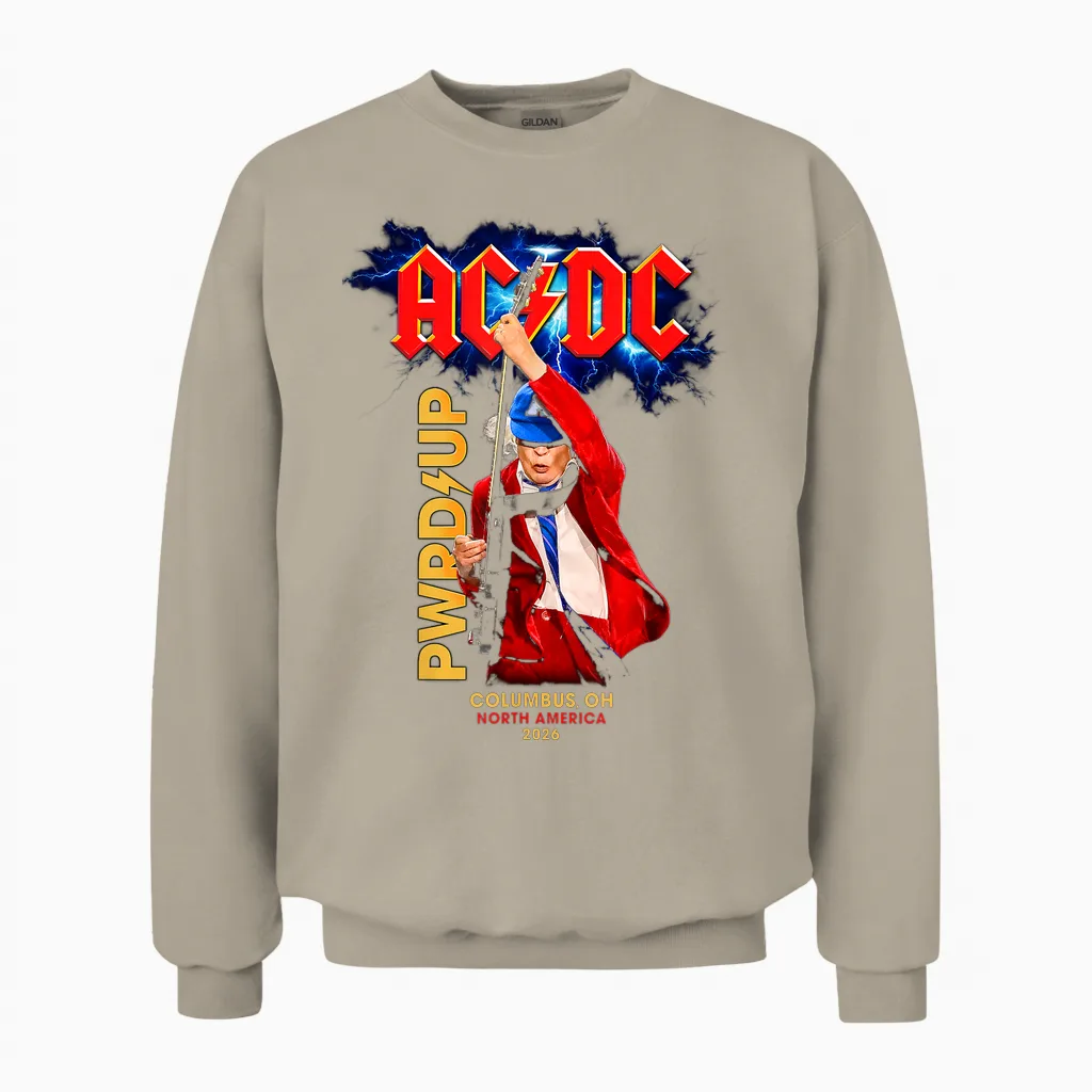 Ac/dc Pwr Up Columbus Oh North American Tour 2026 Photo Unisex Sweatshirt in Sand