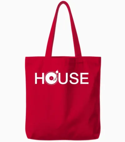 Dj - House Music Turntable Dj Tote Bags - Red