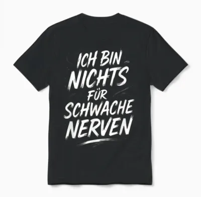 T-Shirt with German Text "ich Bin Nichts Für Schwache Nerven" [german Langu Unisex T-Shirt - Black