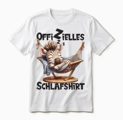 Langschläfer Geschenkidee Spruch Herren Damen Offizielles Schlafshirt Zebra Mit Tier Lustig Tiermotiv Unisex T-Shirt - White