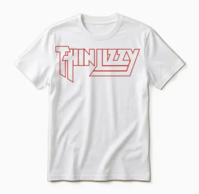 Thin Lizzy Life Red Logo Unisex T-Shirt - White