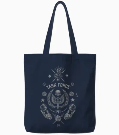 Call of Duty: Modern Warfare 2 Task Force 141 Retro Logo Tote Bags - Navy