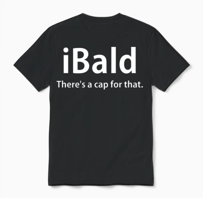Ibald Bald Funny Unisex T-Shirt in Black