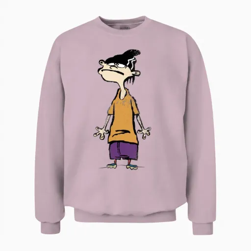 Ed, Edd N' Eddy Edd Portrait Unisex Sweatshirt in Light Pink