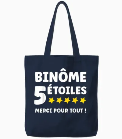 Humour Binôme 5 Stars Merci Pour Tout Super Binôme Tote Bags - Navy