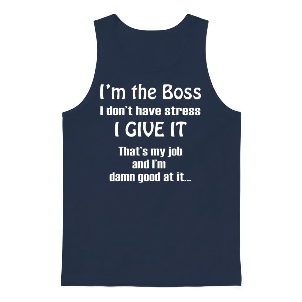 I'm the Boss Funny Unisex Tank Top - Navy
