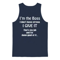 I'm the Boss Funny Unisex Tank Top - Navy – 1