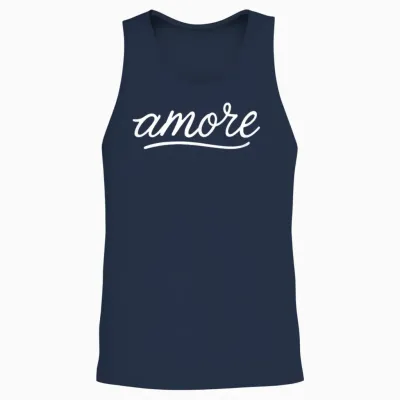 Amore T-Shirt, Black, S Unisex Tank Top - Navy