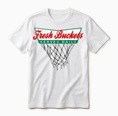 Basketball Player Fresh Buckets Served Daily Bball Unisex T-Shirt - White