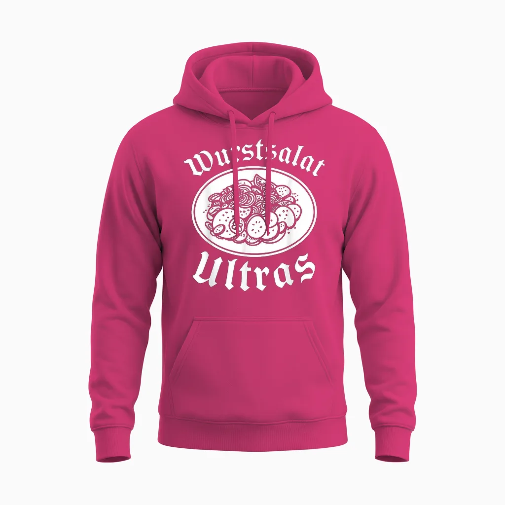 Sausage Salat Ultras X Sausage Salad Meat Sausage Oktoberfest Unisex Hoodie in Heliconia