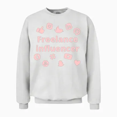 Freelance Influencer on Social Media Unisex Sweatshirt - White