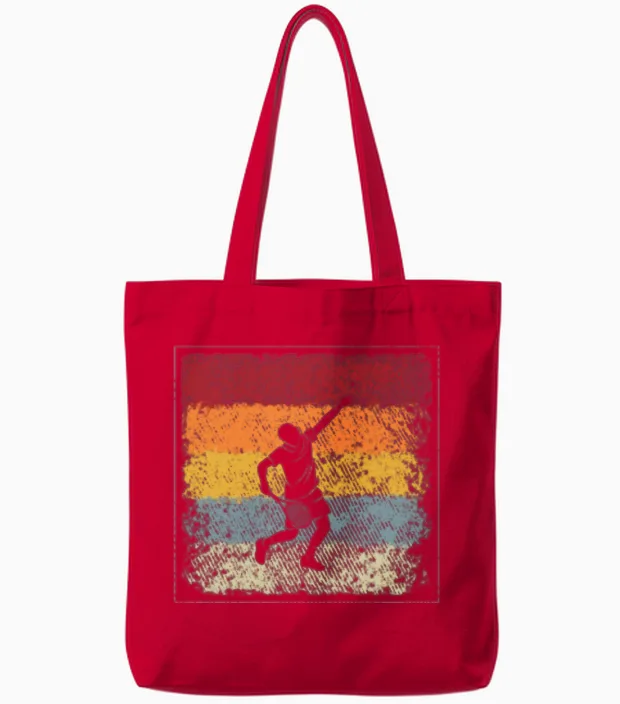 Tennis Retro Tote Bags in Red