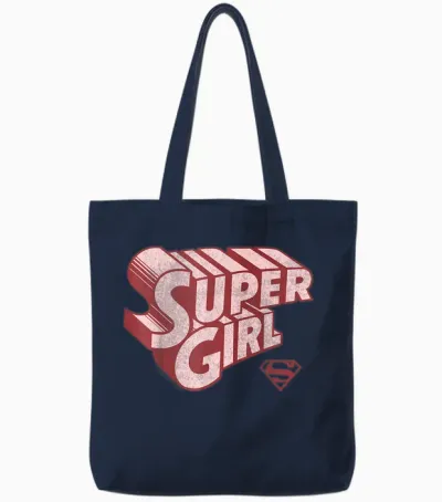 Dc Comics Supergirl Retro Logo Tote Bags - Navy