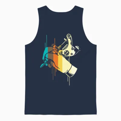 Retro Tattoo Artist Unisex Tank Top - Navy