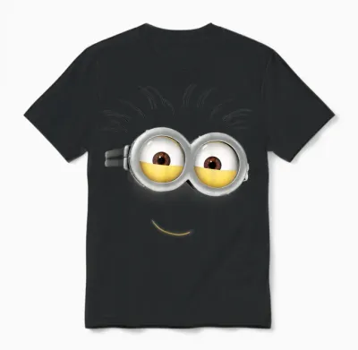 Despicable Me Minions Phil Smile Eyes T-Shirt, Yellow, S Unisex T-Shirt - Black