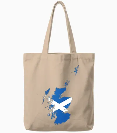 Scotland Flag of Scotland Outline - Scotland T-Shirt, Black Tote Bags - Natural
