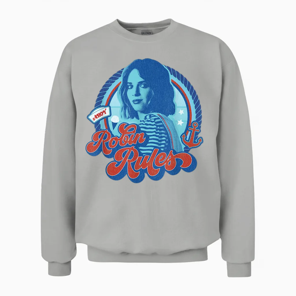 Stranger Things Robin Rules T-Shirt, Black, S Unisex Sweatshirt in Ash