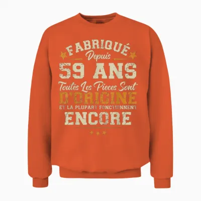 Made 59 Years Ago Birthday Joke Man Humor 1966 Unisex Sweatshirt - Orange