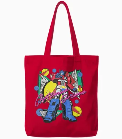 Transformers Retro Optimus Prime 80's Print Tote Bags - Red