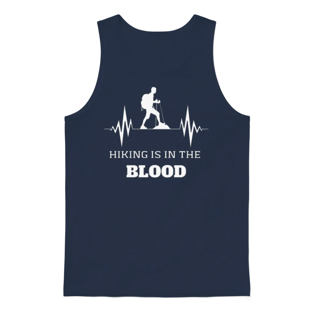 Hiking Is on the Blood - Keep Calm and Hike On Unisex Tank Top - Navy