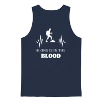 Hiking Is on the Blood - Keep Calm and Hike On Unisex Tank Top - Navy – 1