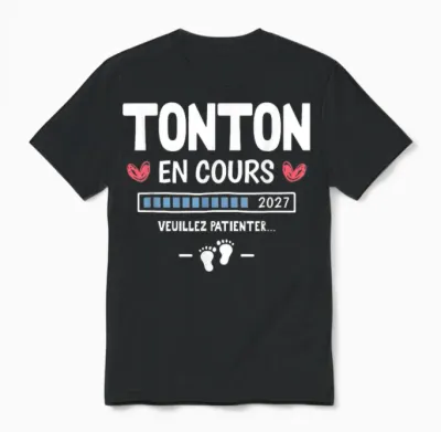 Tonton En Cours 2027 Annonce Bébé Tu Vas être Futur Tonton Unisex T-Shirt - Black