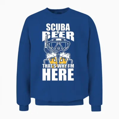 Funny Scuba Beer Shirt Funny Picture Unisex Sweatshirt - Royal