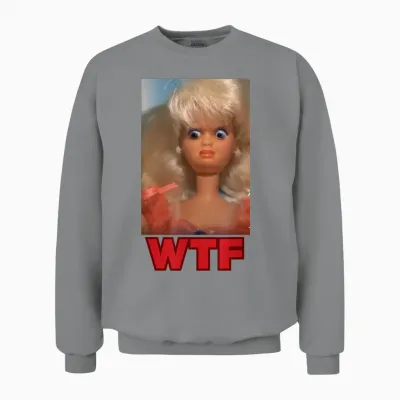 Funny Disgusting Wtf Doll Face Meme Unisex Sweatshirt - Sport Grey