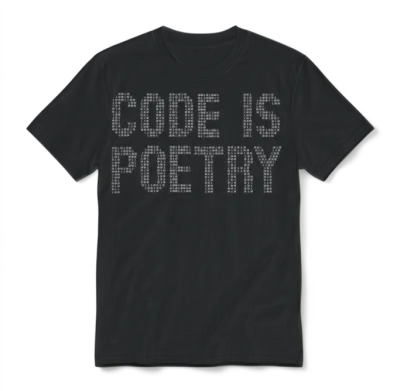 Code Is Poetry Funny Saying Quote Programer Gift Unisex T-Shirt - Black