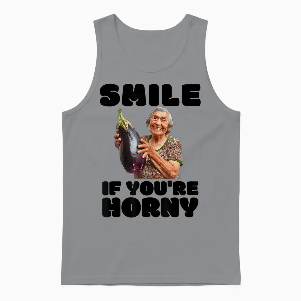 Lustige Geile Aubergine Old Lady Unappropriate Peinlich Unisex Tank Top in Sport Grey