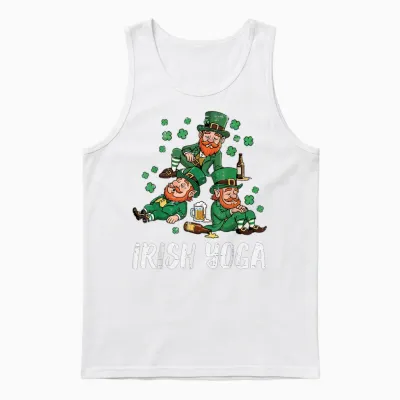 St. Patricks Day Irish Yoga Kobold Saint Paddys Herren Damen Unisex Tank Top - White