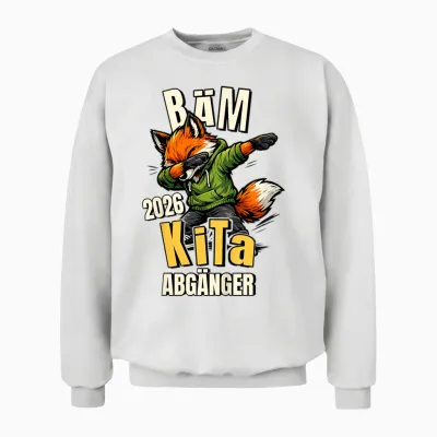 Kinder Bäm Kita Abgänger 2026 Fuchs Kindergarten Geschafft Unisex Sweatshirt - White