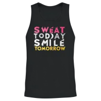 Create a Gym Design with the Words Sweat Today 1 Unisex Tank Top - Black – 2