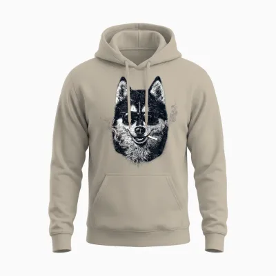 Lustiger Hund Mit Aufschrift "best Husky Dad Ever" Für Männer Und Jungen Unisex Hoodie - Sand