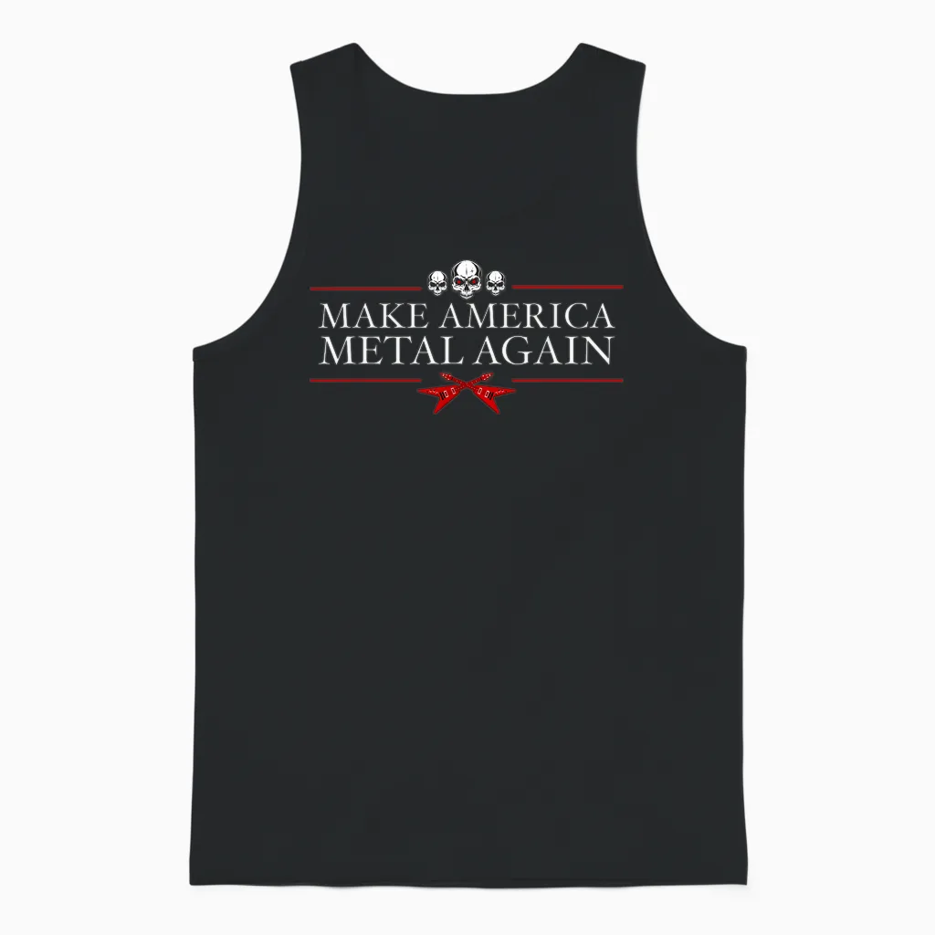 Make America Metal Again Trump Rock Heavy Music Thrash Gift T-Shirt Small Unisex Tank Top in Black