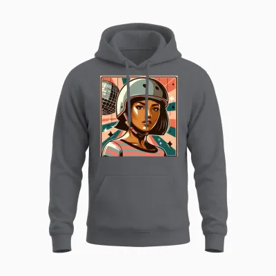 Retro Roller Queen Unisex Hoodie - Charcoal