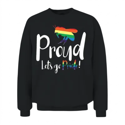 Bee Proud Let's Go Pride! Lgbtq Pride Month Gay Unisex Sweatshirt - Black