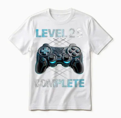 Level 25 Complete Gamer Mann 25. Geburtstag Freigeschaltet Unisex T-Shirt - White