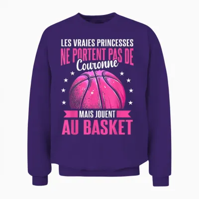 Basketball Girl Basketball Basketball T-Shirt, Black, S Unisex Sweatshirt - Purple