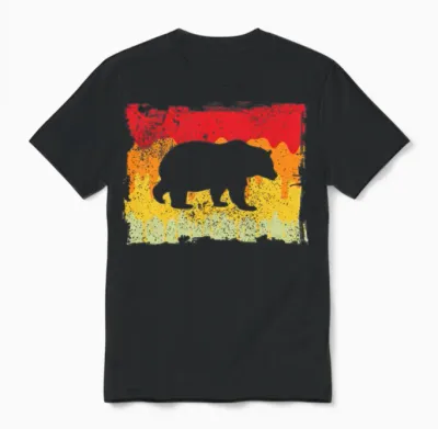 Bear Retro Unisex T-Shirt - Black