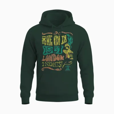 Jimi Hendrix 1967 London Concert Vintage Band Unisex Hoodie - Forest