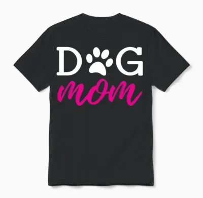 Dog Mom Unisex T-Shirt - Black