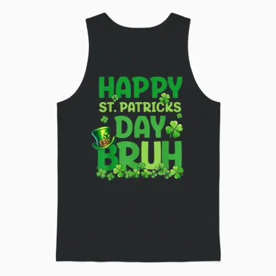 Bruh St Patricks Day Teens Boys Kids Saint Patricks Day Unisex Tank Top - Black