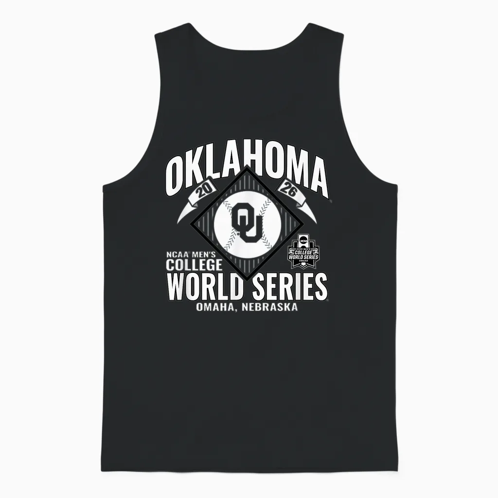 Oklahoma Sooners College World Series 2026 Cws Baseball Unisex Tank Top in Black