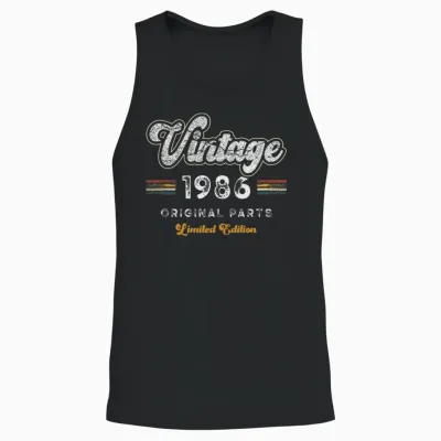 Vintage 1986 Original Teile Limited Edition 40. Geburtstag Unisex Tank Top - Black