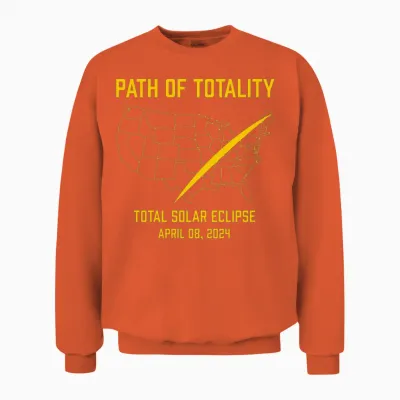 Total Solar Eclipse 2024 Usa Map Path of Totality Unisex Sweatshirt - Orange
